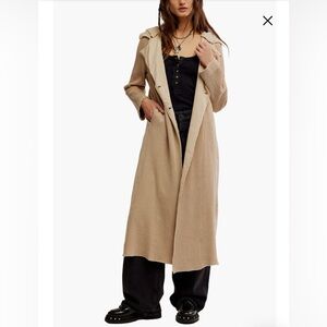 FP One Landon Jacket Neutral Sand Waffle Knit Size XL NWT